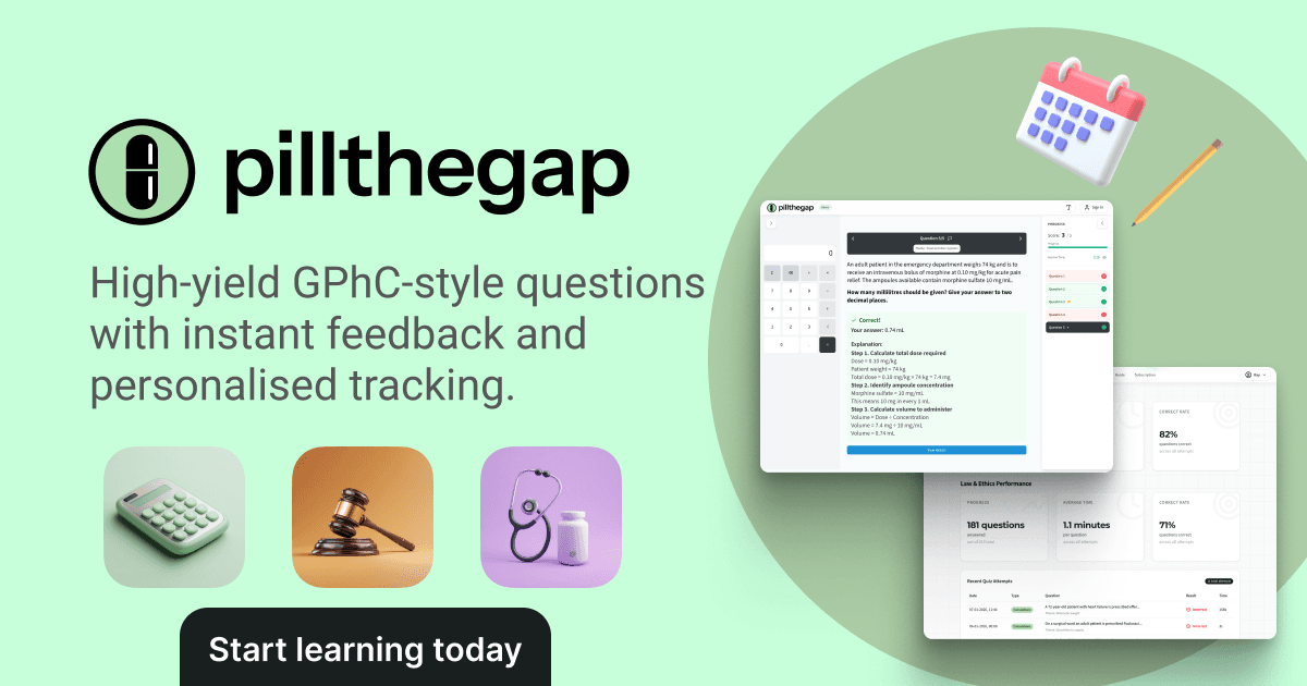 GPhC calculation unit conversions: a practical exam habit